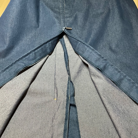 MARCONA Cotton Blend Chambray Maxi Pencil Skirt Front Reversable Zipper Sz 16 - Picture 9 of 10